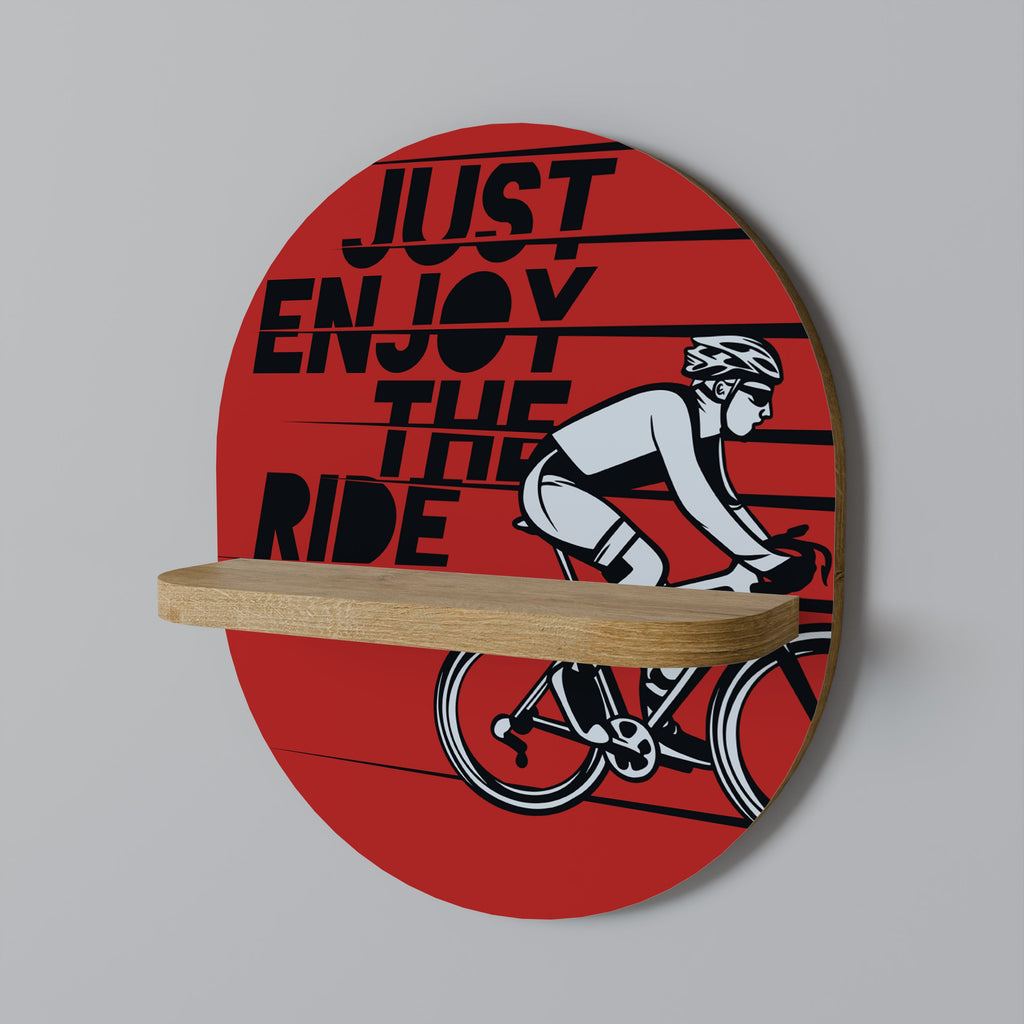 ENJOY THE RIDE Prateleira Oval Decorativa em Efeito Carvalho
