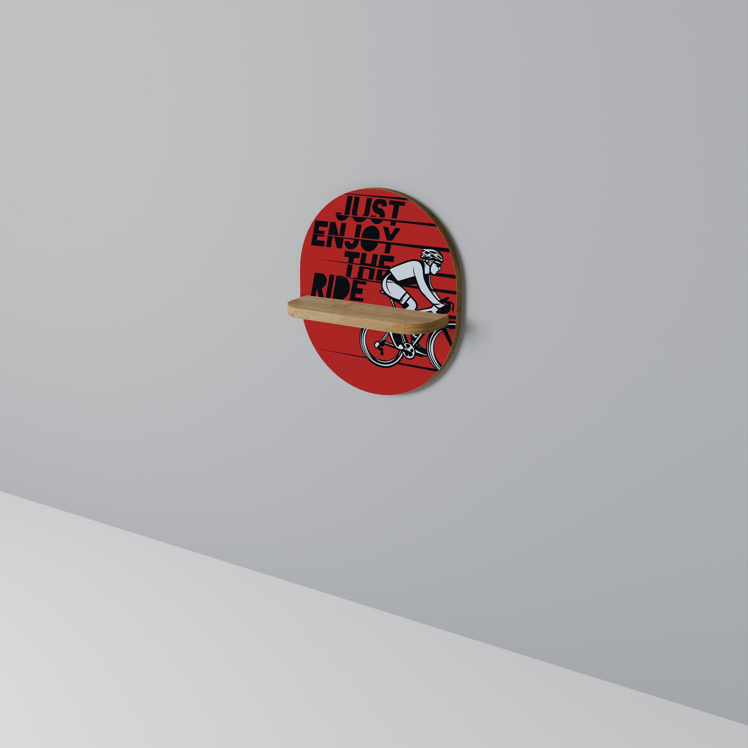 ENJOY THE RIDE Prateleira Oval Decorativa em Efeito Carvalho