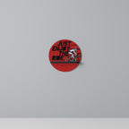 ENJOY THE RIDE Round Art Shelf In Black Finish