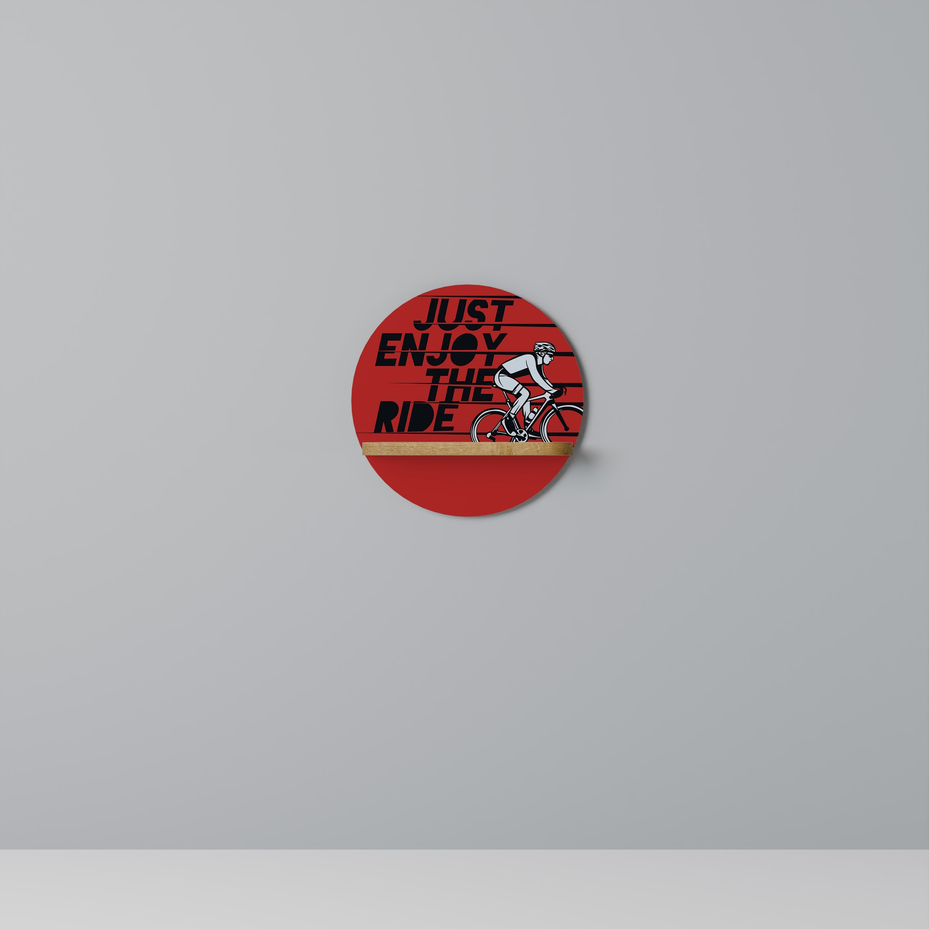 ENJOY THE RIDE Prateleira Redonda Decorativa em Efeito Carvalho