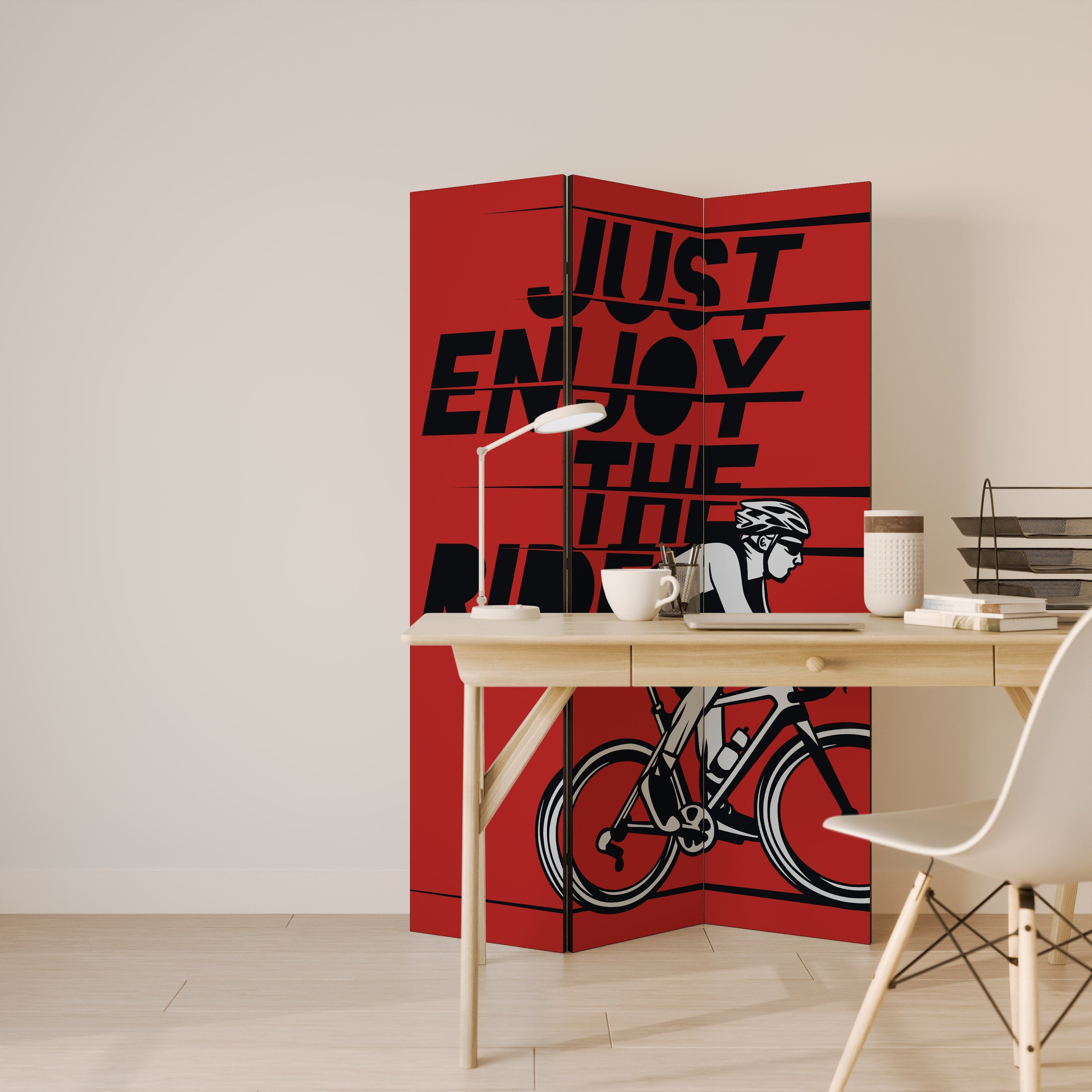 ENJOY THE RIDE Biombo Decorativo de 3 Painéis