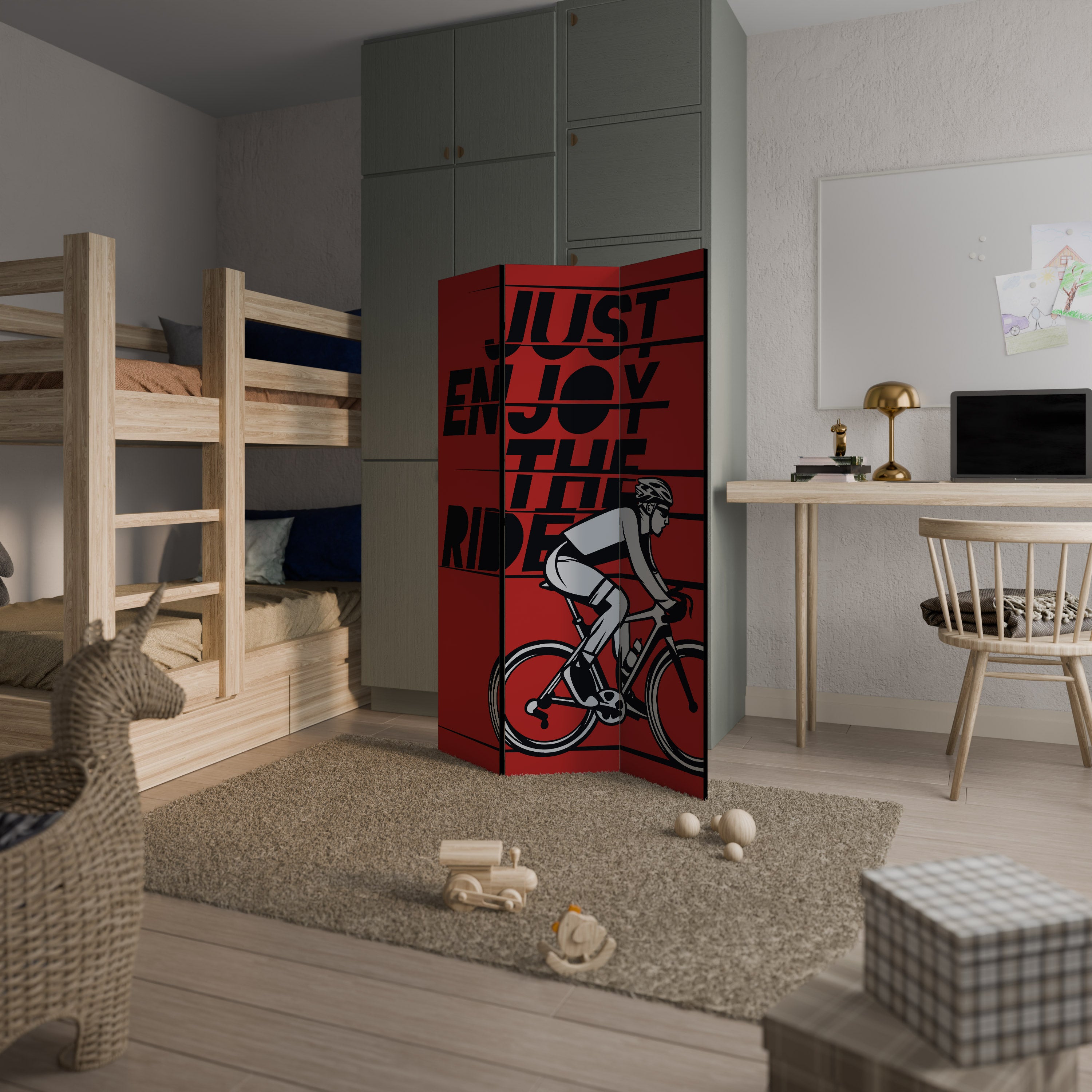 ENJOY THE RIDE Biombo de 3 Painéis