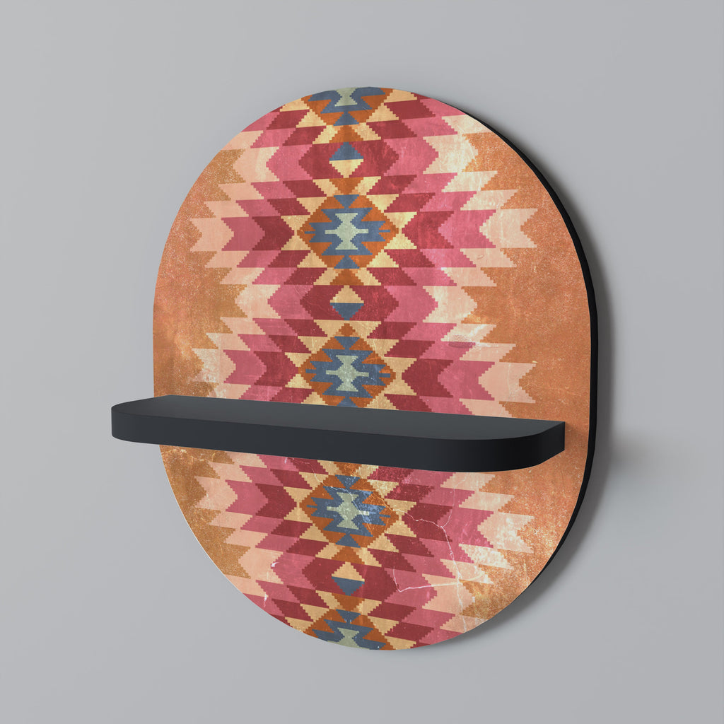 INDIAN FOLK Prateleira Oval Decorativa em Acabamento Preto