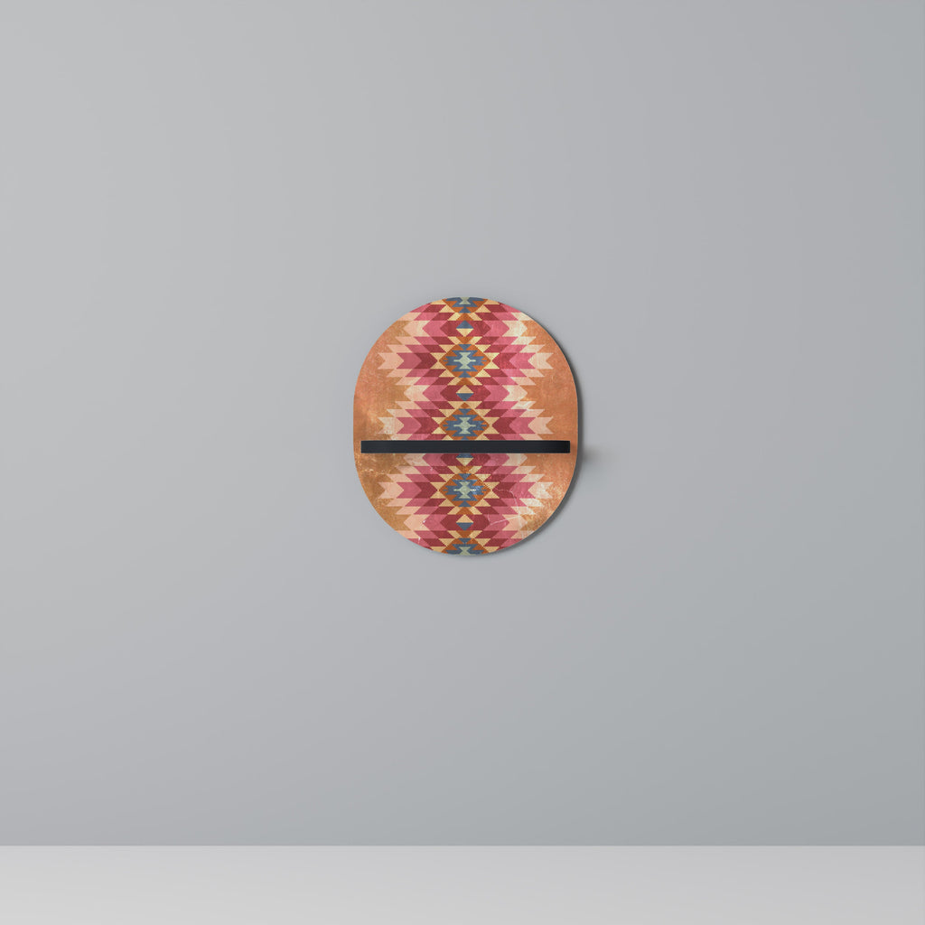 INDIAN FOLK Prateleira Oval Decorativa em Acabamento Preto