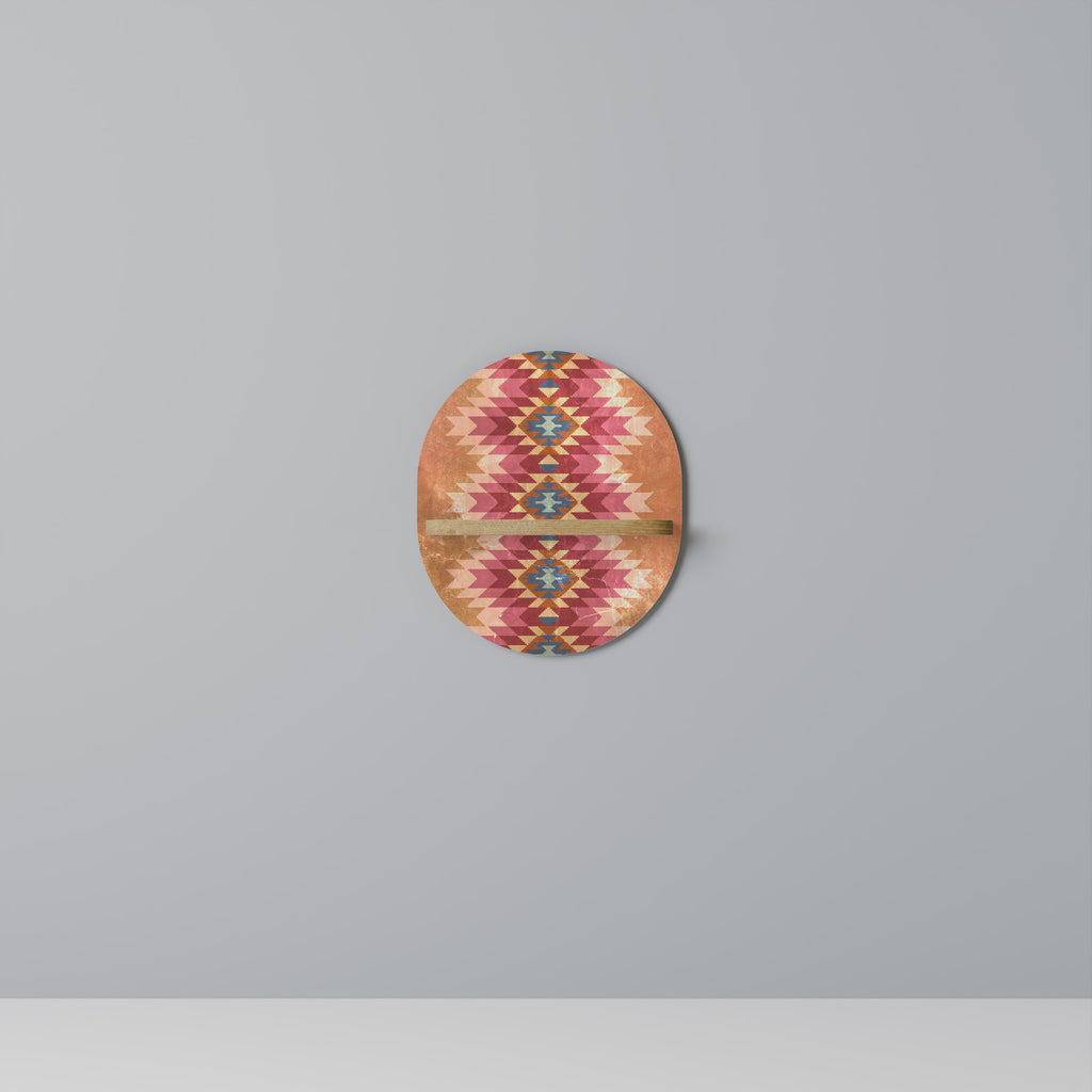 INDIAN FOLK Prateleira Oval Decorativa em Efeito Carvalho