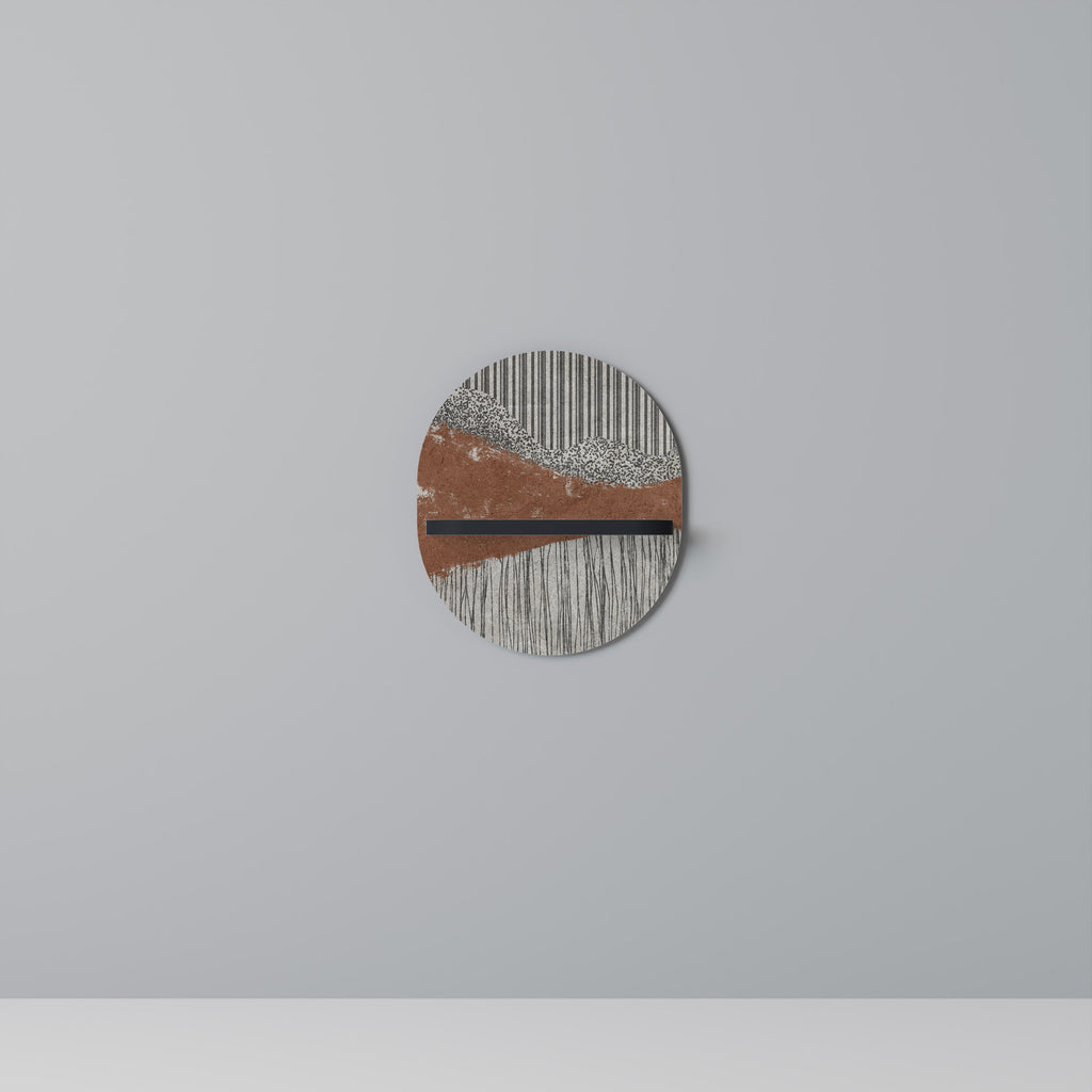 STRIPED TERRAIN Prateleira Oval Decorativa em Acabamento Preto