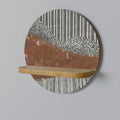 STRIPED TERRAIN Prateleira Redonda Decorativa em Efeito Carvalho