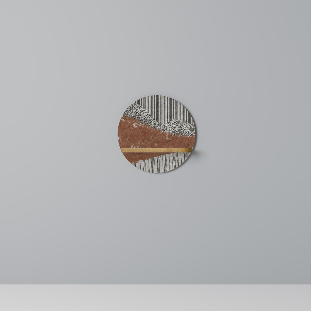 STRIPED TERRAIN Prateleira Redonda Decorativa em Efeito Carvalho