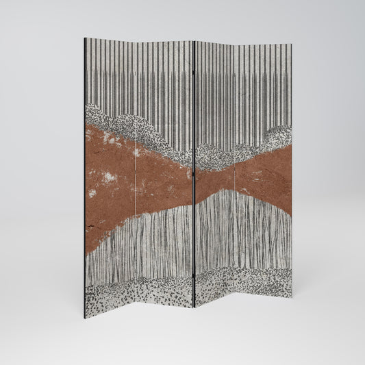 STRIPED TERRAIN Biombo de 4 Painéis