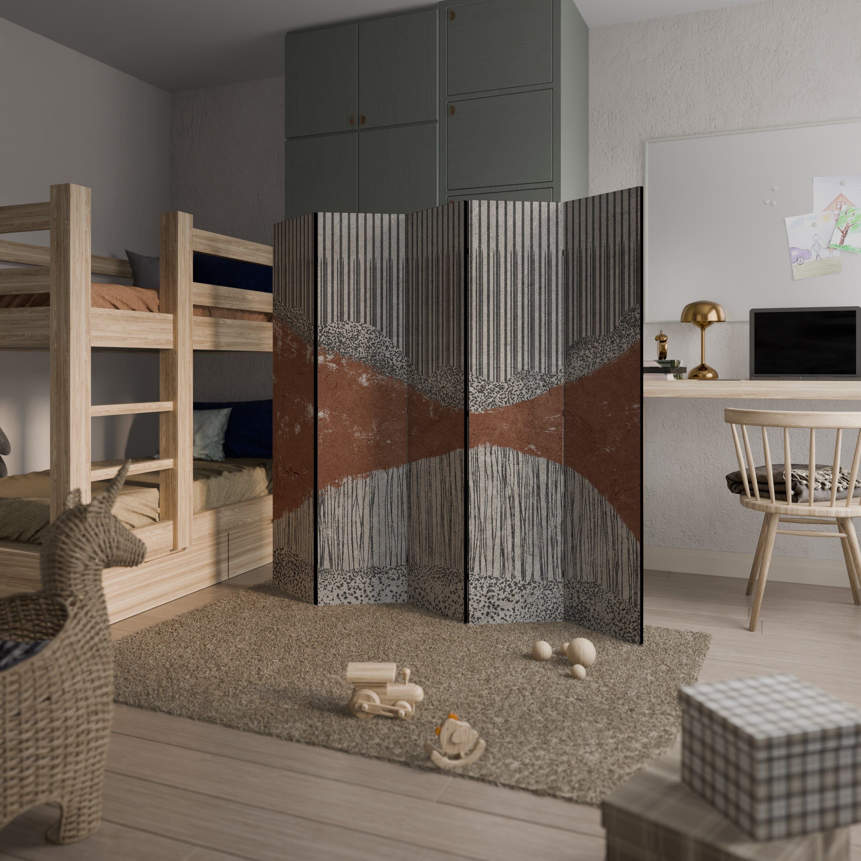 STRIPED TERRAIN 5-Panel Room Divider