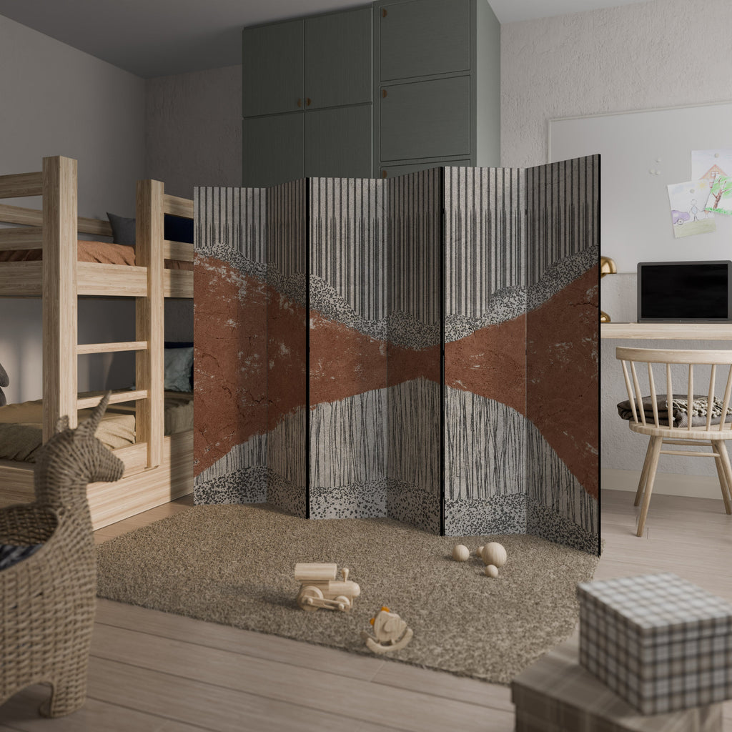 STRIPED TERRAIN Biombo Decorativo de 6 Painéis