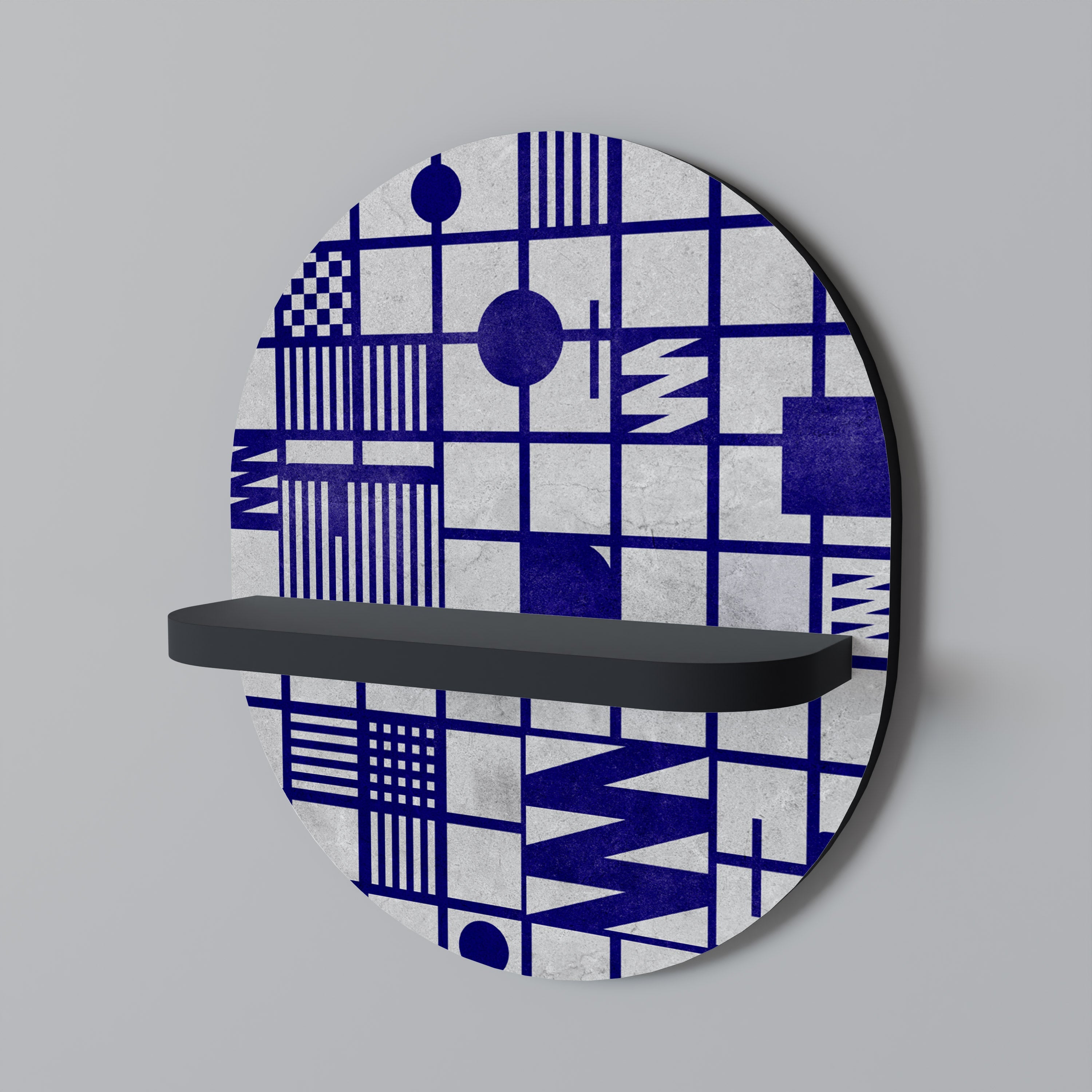 THE RIGHT PLACES Prateleira Oval Decorativa em Acabamento Preto