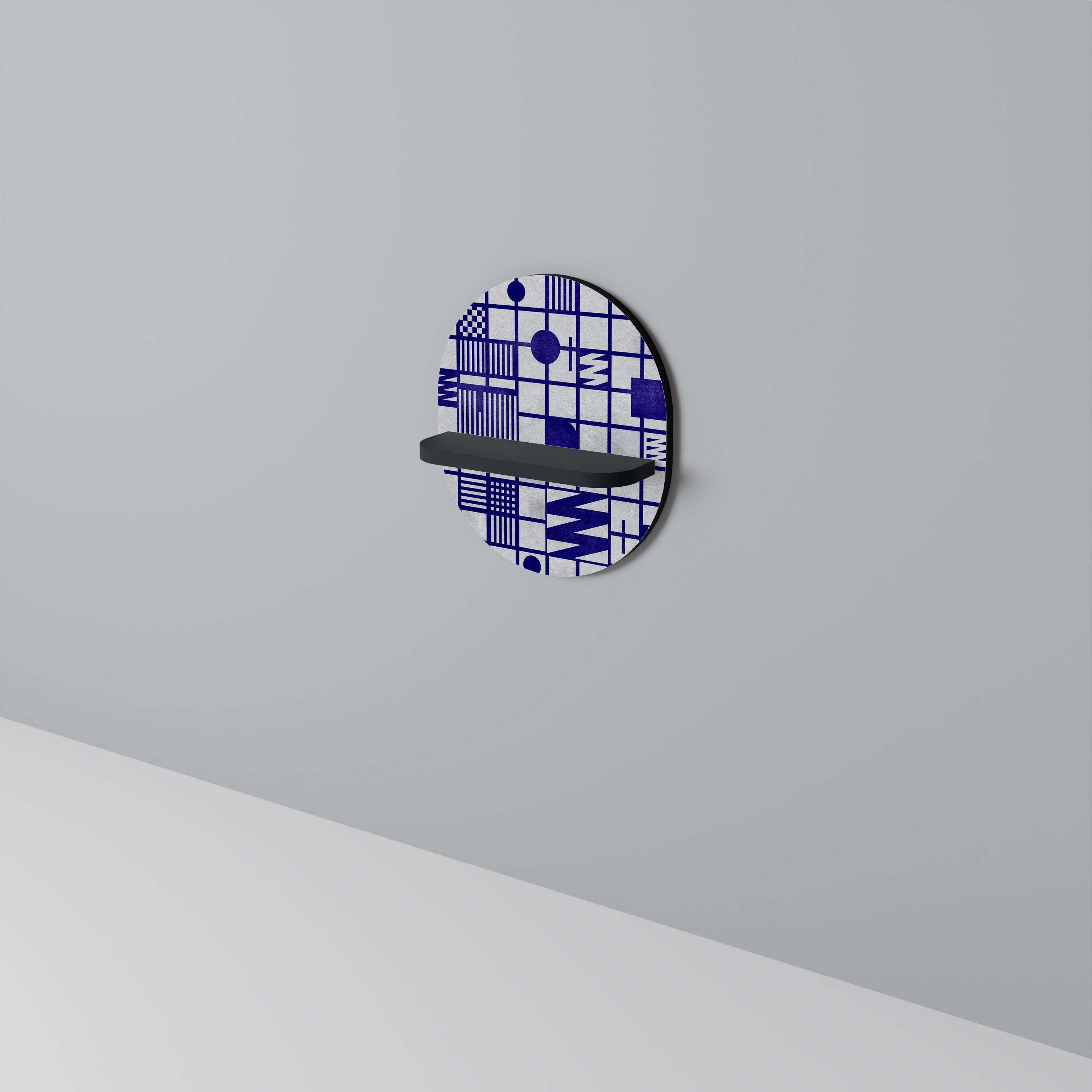 THE RIGHT PLACES Prateleira Oval Decorativa em Acabamento Preto