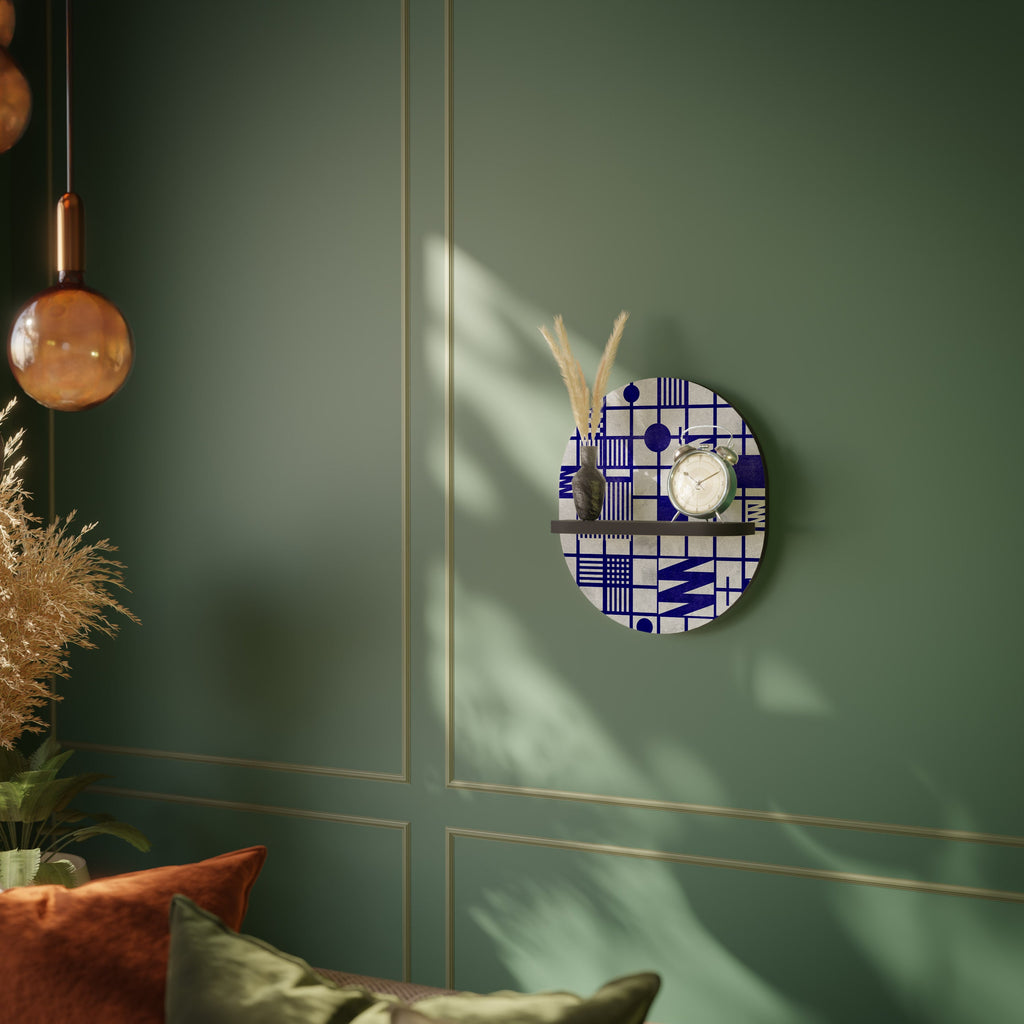 THE RIGHT PLACES Prateleira Oval Decorativa em Acabamento Preto