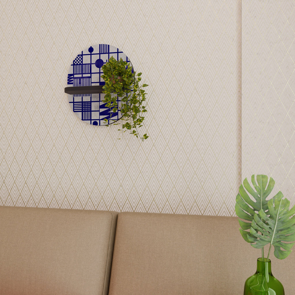 THE RIGHT PLACES Prateleira Oval Decorativa em Acabamento Preto