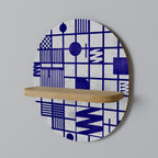 THE RIGHT PLACES Oval Art Shelf In Oak Effect