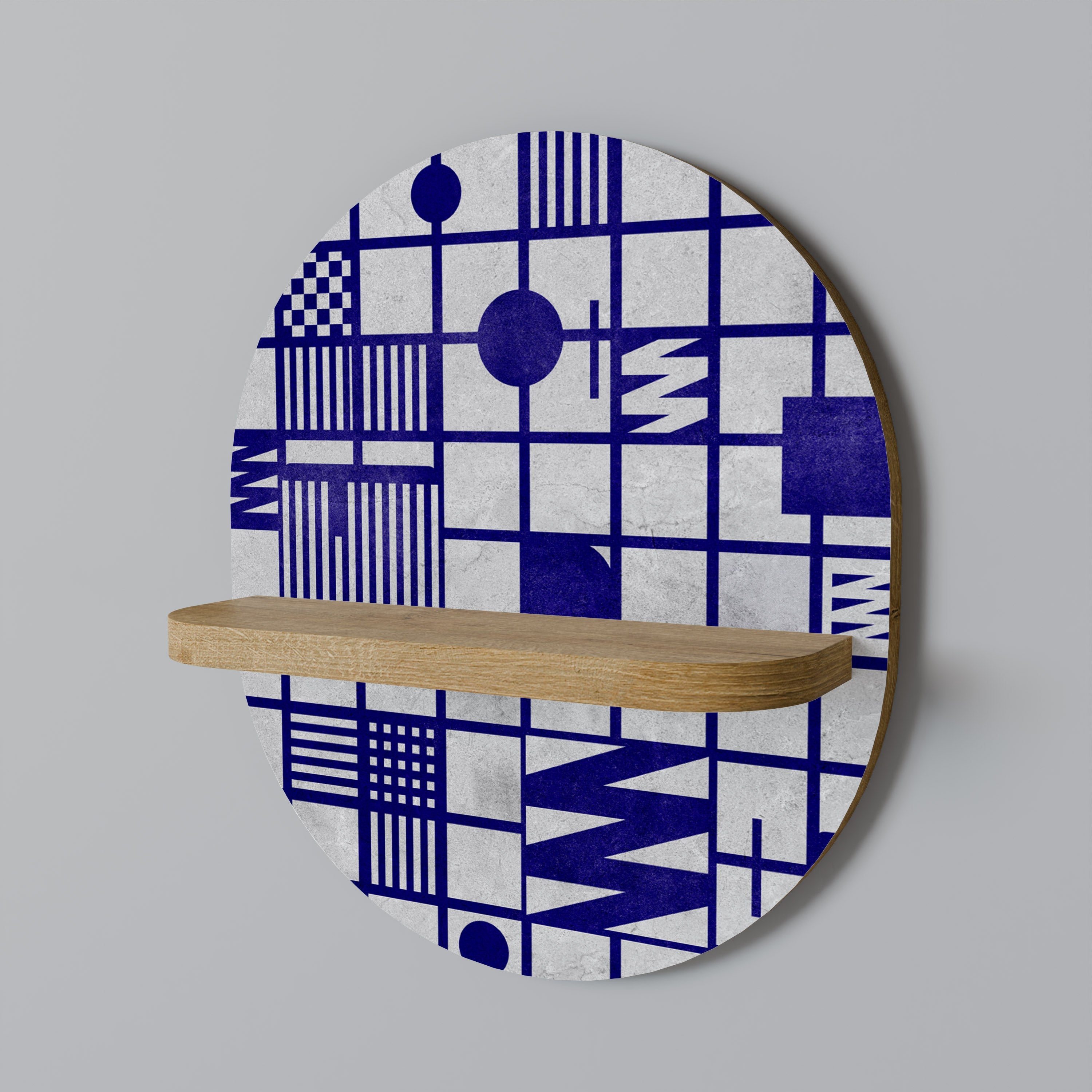 THE RIGHT PLACES Prateleira Oval Decorativa em Efeito Carvalho