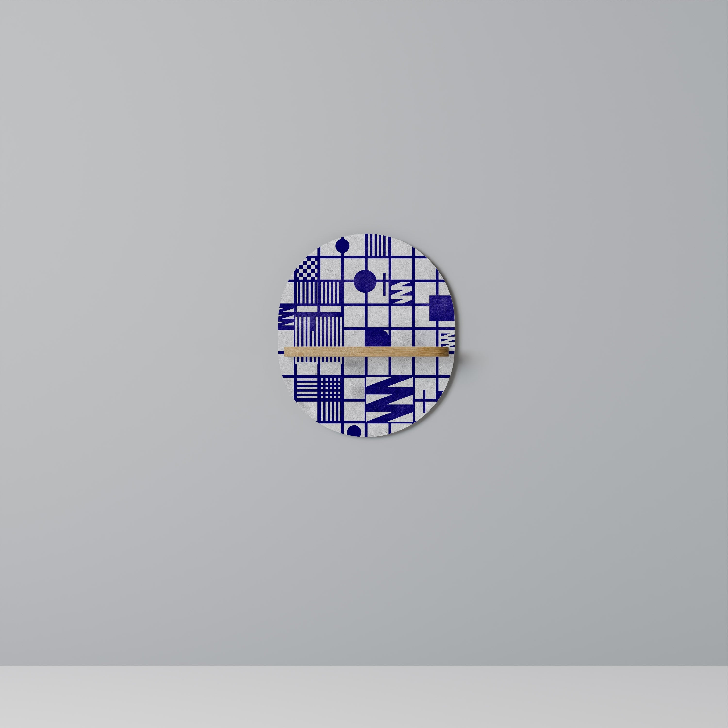 THE RIGHT PLACES Prateleira Oval Decorativa em Efeito Carvalho