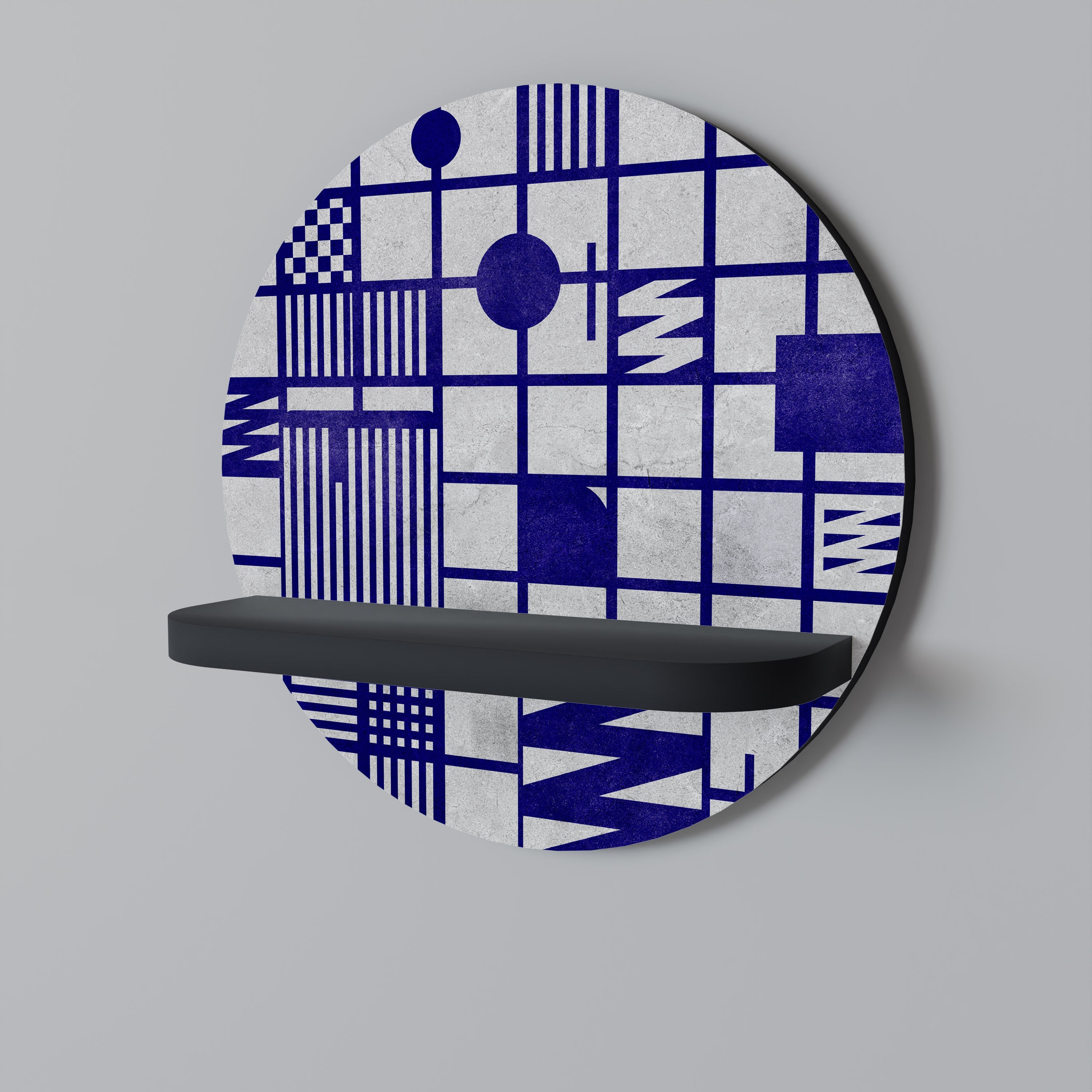 THE RIGHT PLACES Prateleira Redonda Decorativa em Acabamento Preto