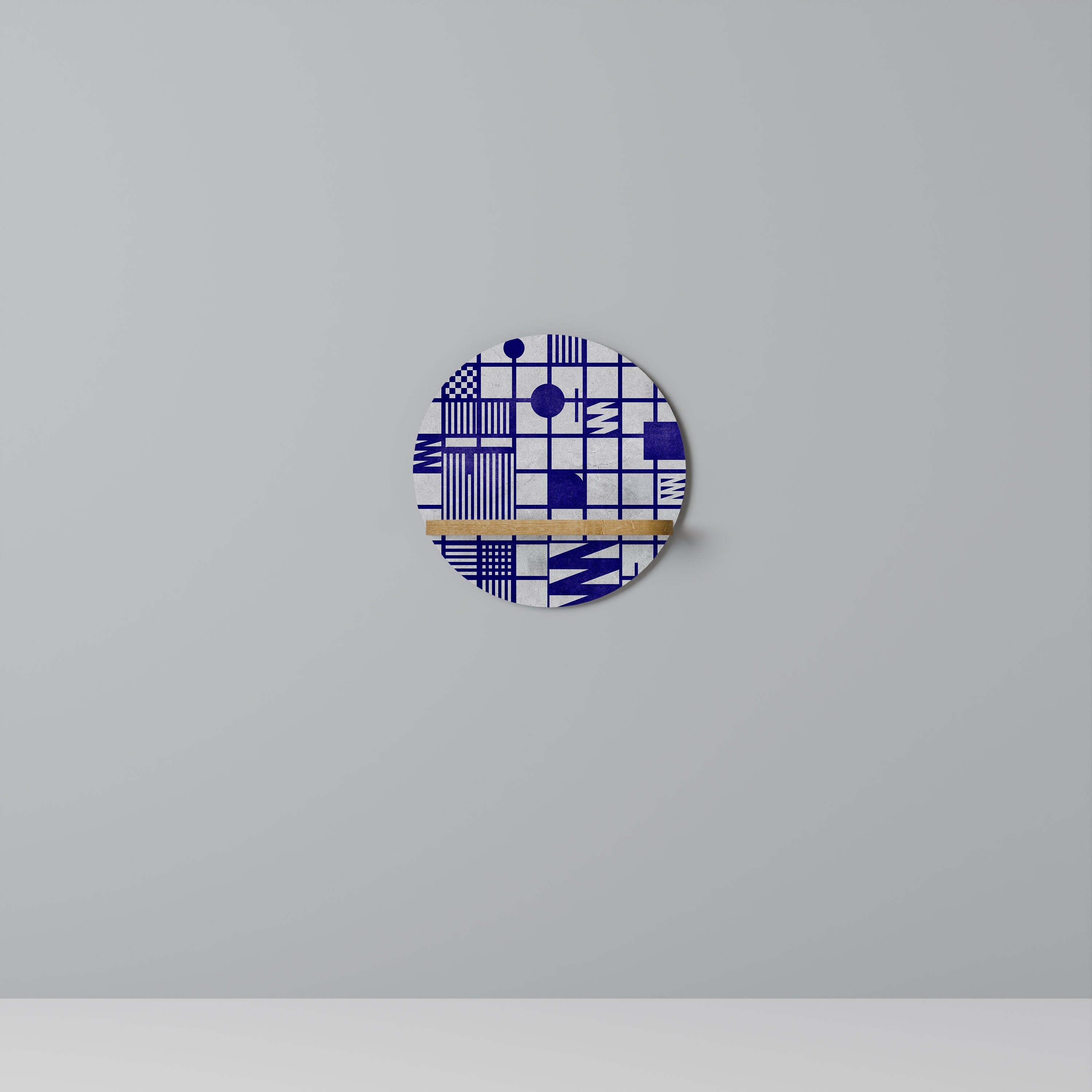 THE RIGHT PLACES Prateleira Redonda Decorativa em Efeito Carvalho