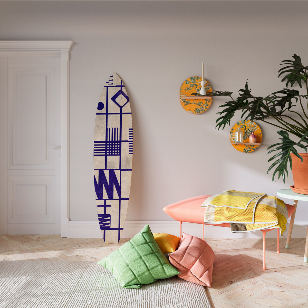 THE RIGHT PLACES Painel Decorativo Prancha de Surf