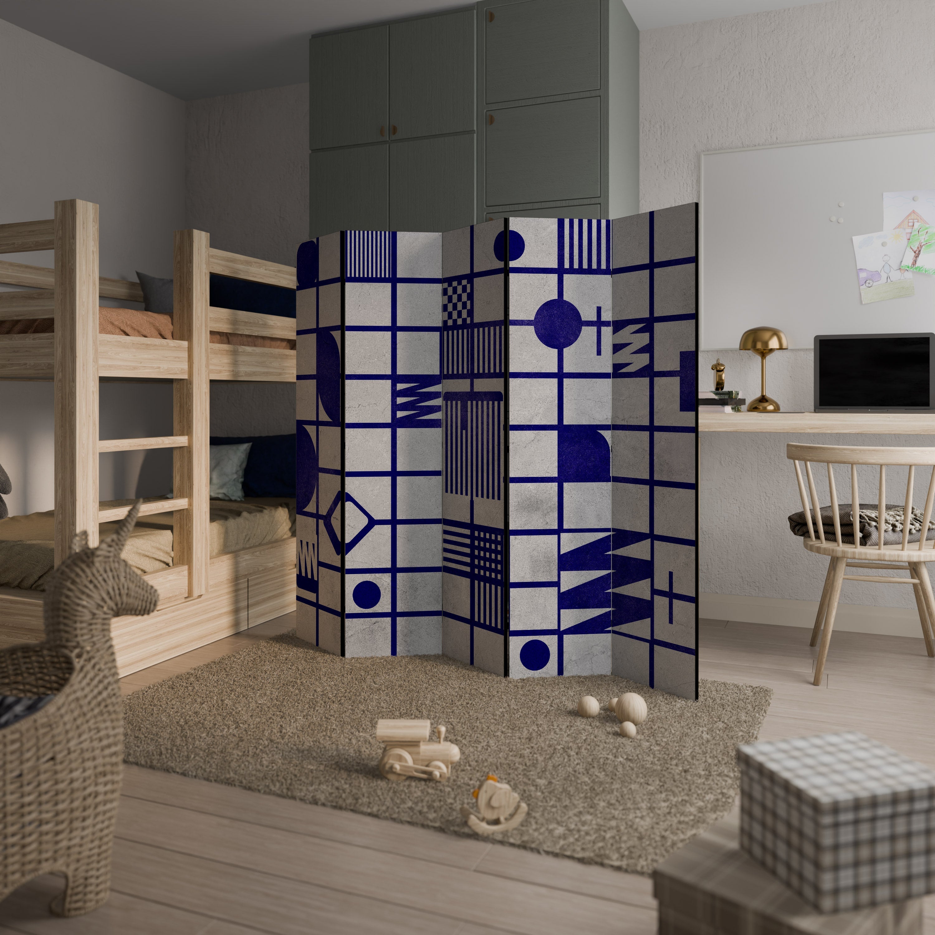 THE RIGHT PLACES Biombo Decorativo de 5 Painéis