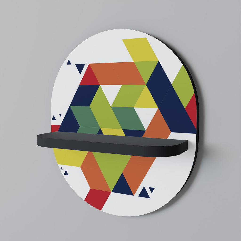 FUTURE SIGN Prateleira Oval Decorativa em Acabamento Preto