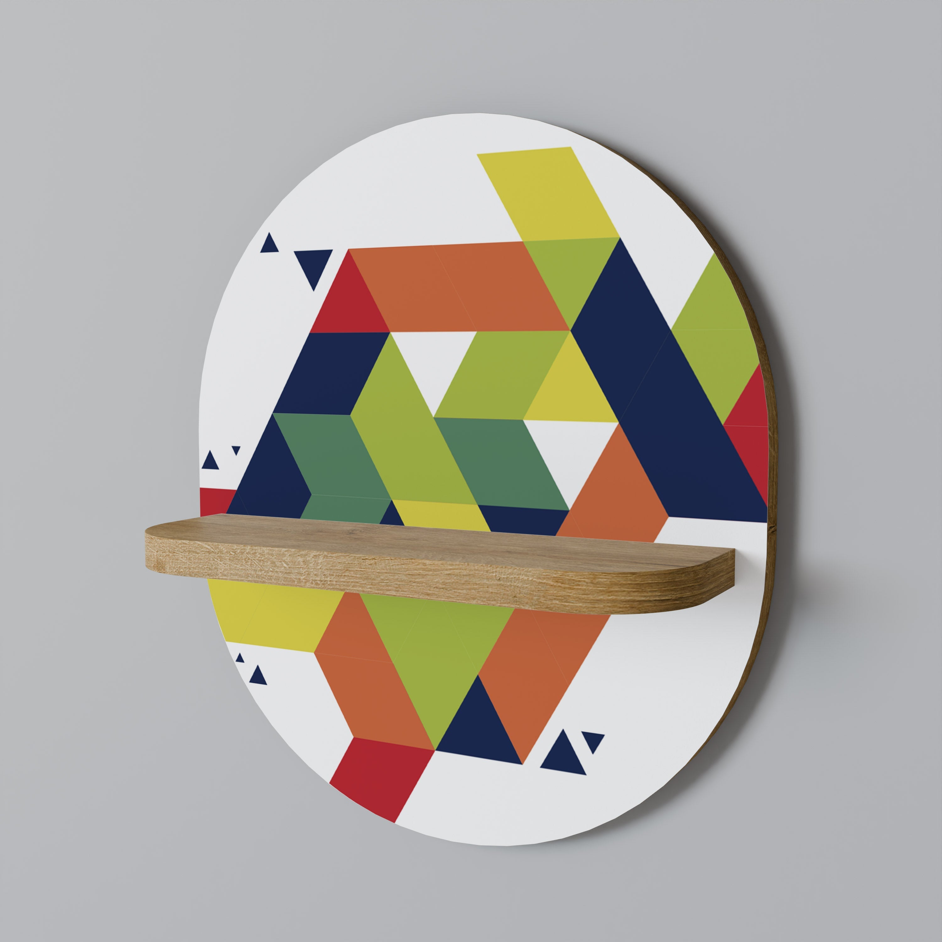 FUTURE SIGN Prateleira Oval Decorativa em Efeito Carvalho