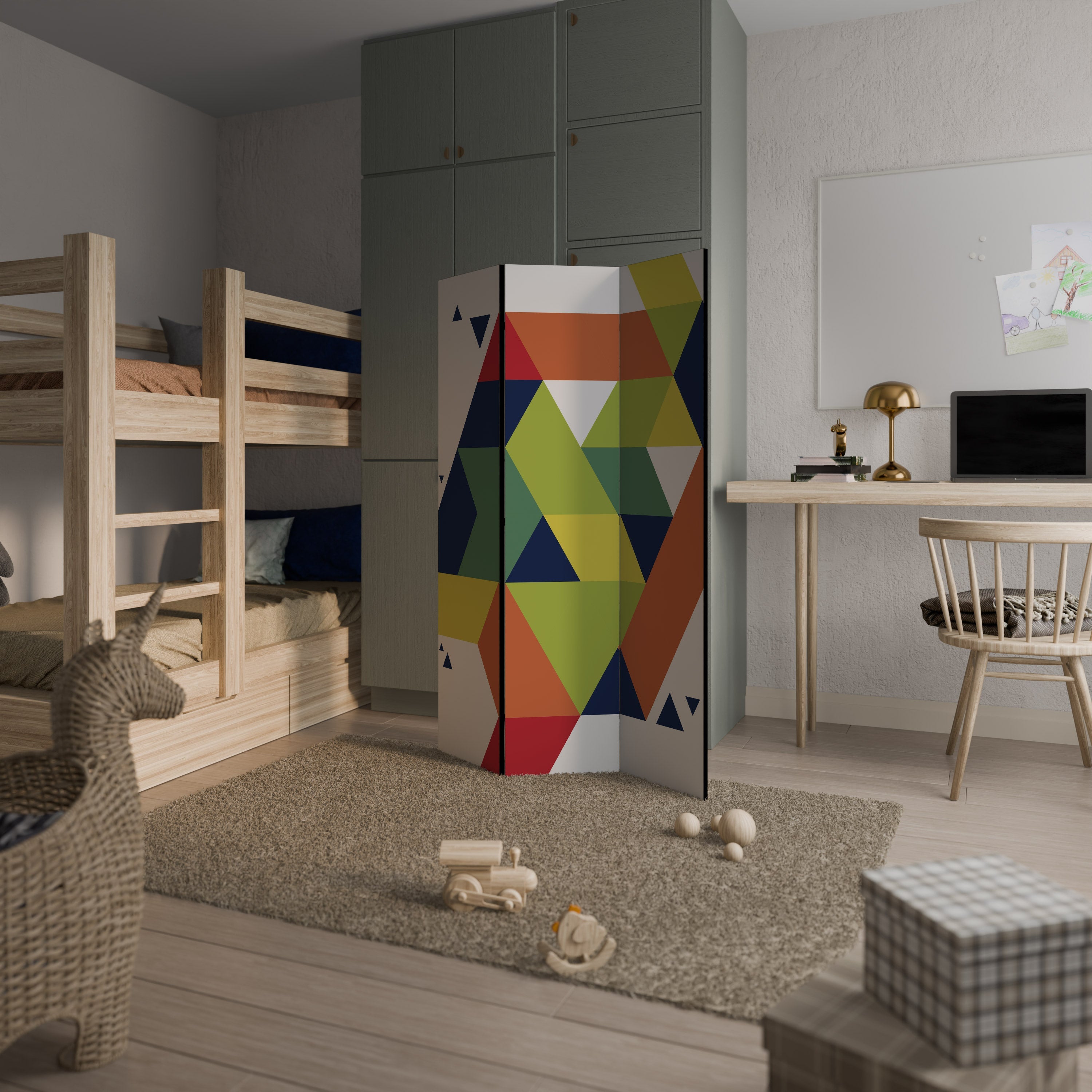 FUTURE SIGN Biombo Decorativo de 3 Painéis