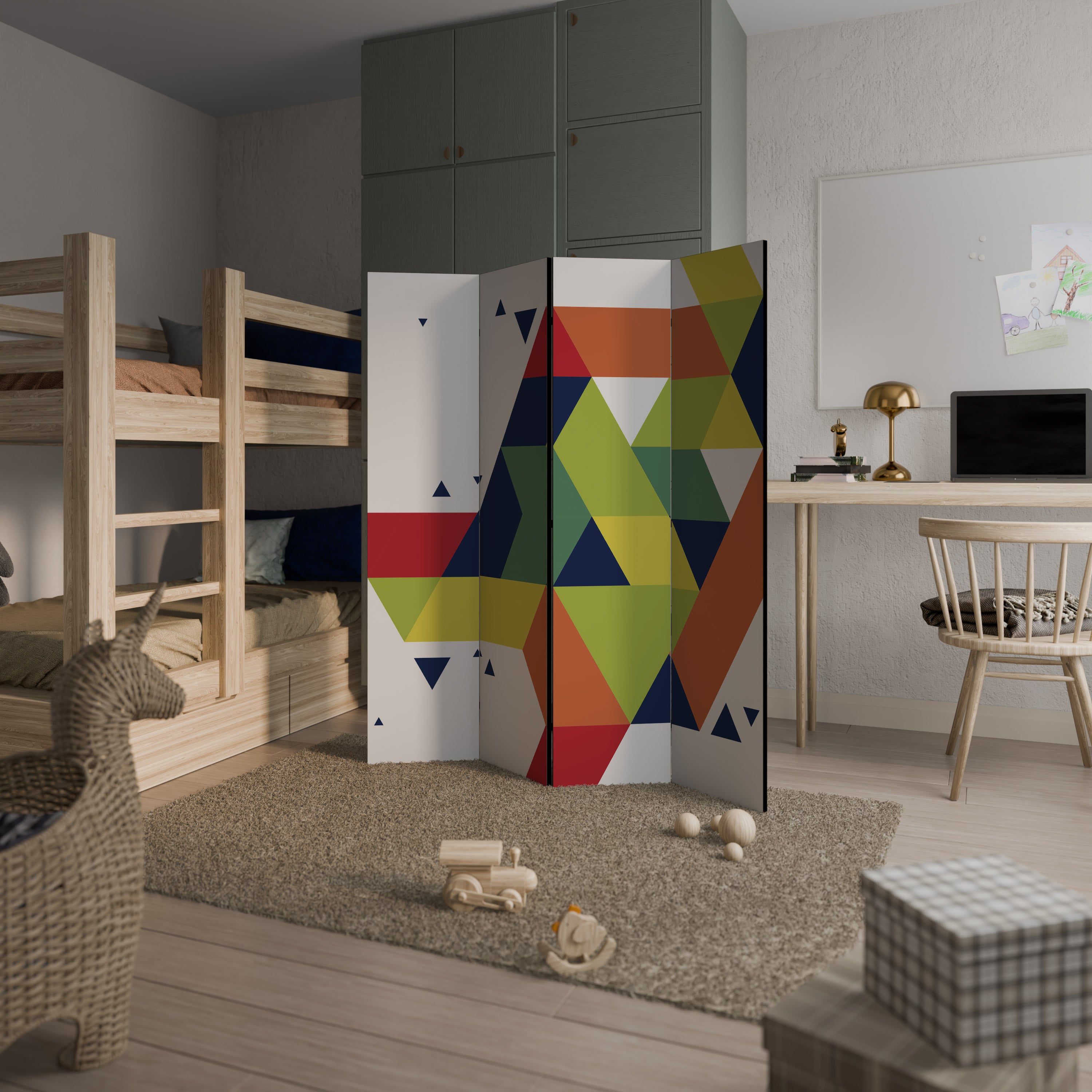 FUTURE SIGN Biombo Decorativo de 4 Painéis