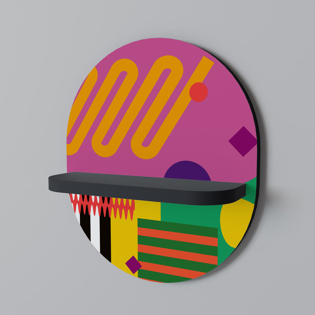 VIVID ART Prateleira Oval Decorativa em Acabamento Preto