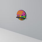 VIVID ART Prateleira Redonda Decorativa em Acabamento Preto