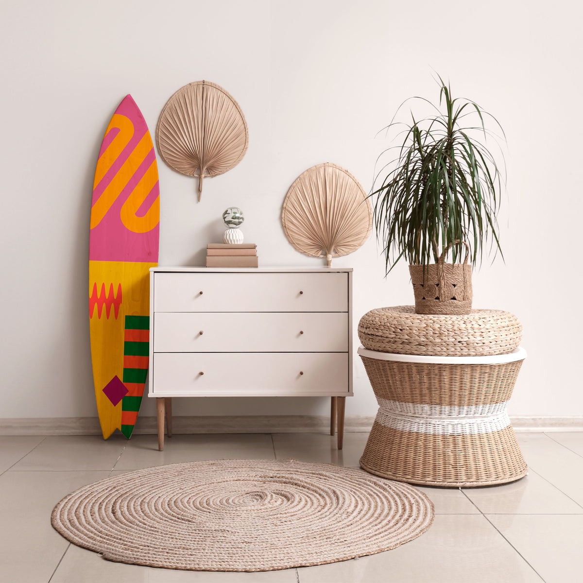 VIVID VIBRATIONS Painel Decorativo Prancha de Surf