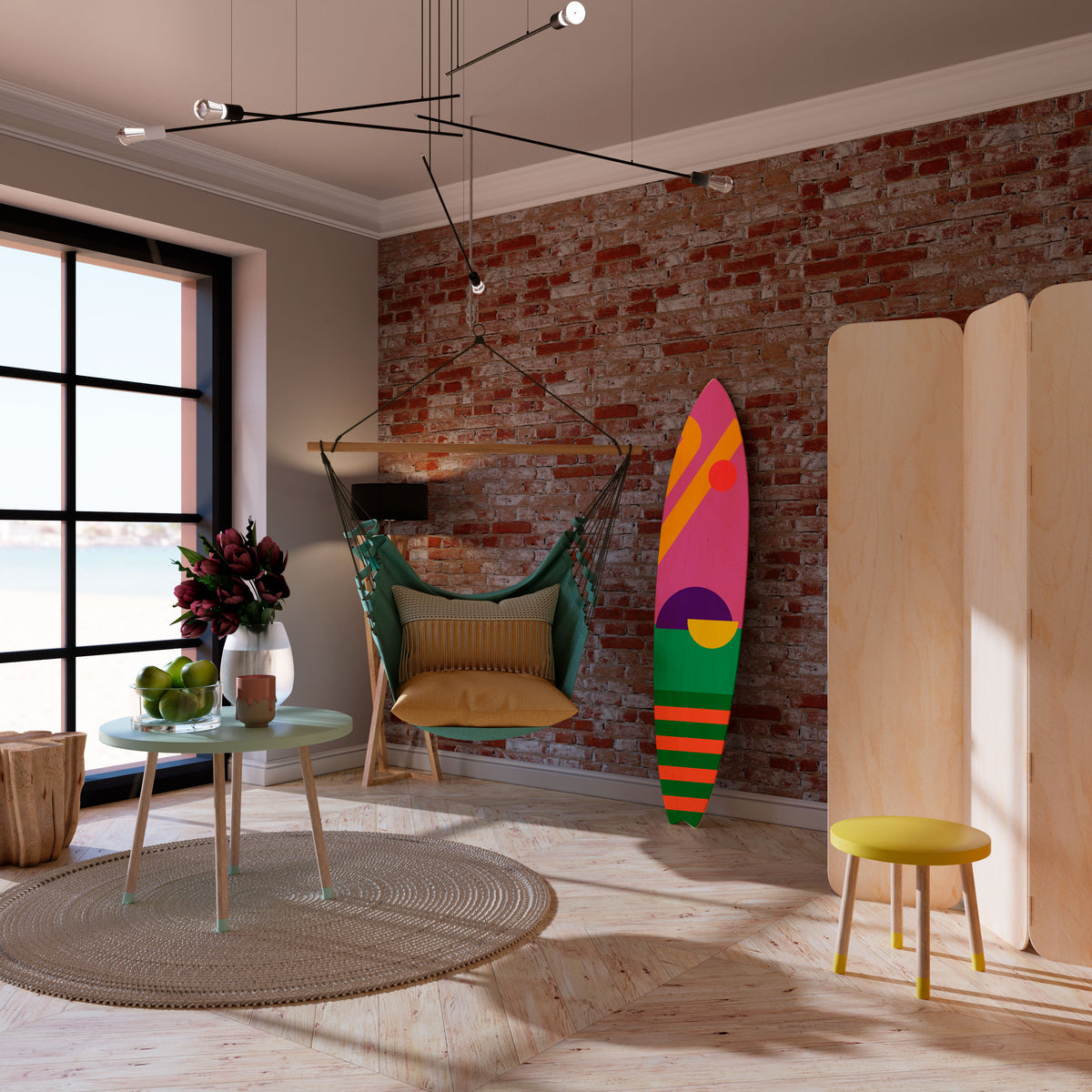 VIVID DREAMS Painel Decorativo Prancha de Surf