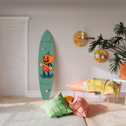 PUMPKIN BASEBALL Painel Decorativo Prancha de Surf