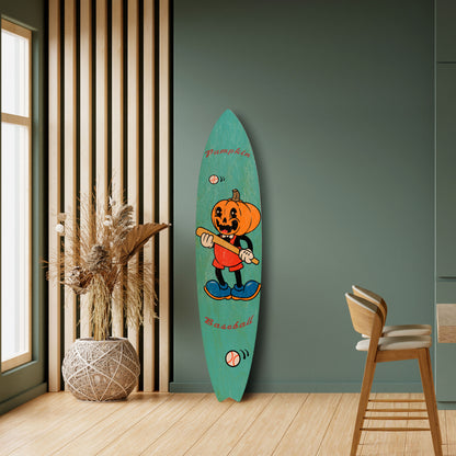 PUMPKIN BASEBALL Painel Decorativo Prancha de Surf