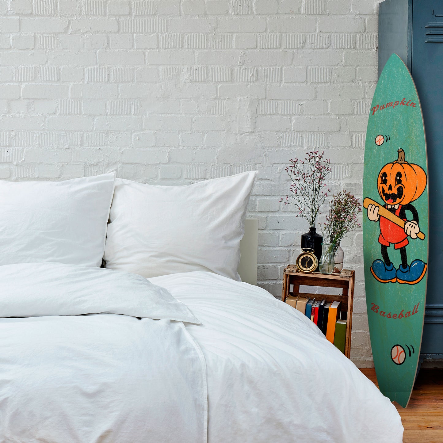 PUMPKIN BASEBALL Painel Decorativo Prancha de Surf
