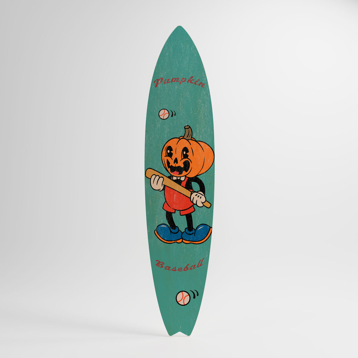 PUMPKIN BASEBALL Painel Decorativo Prancha de Surf