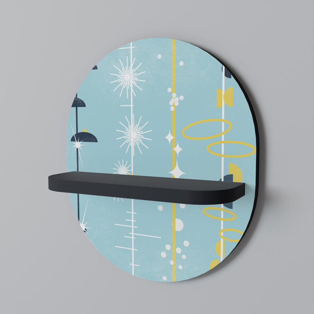 PATHS TO HAPPINESS Prateleira Oval Decorativa em Acabamento Preto