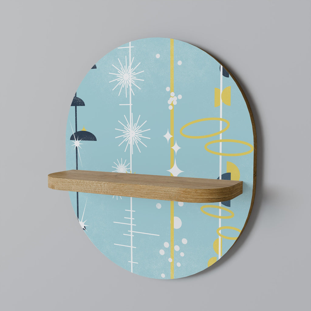 PATHS TO HAPPINESS Prateleira Oval Decorativa em Efeito Carvalho
