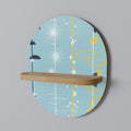 PATHS TO HAPPINESS Prateleira Oval Decorativa em Efeito Carvalho