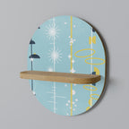 PATHS TO HAPPINESS Prateleira Oval Decorativa em Efeito Carvalho