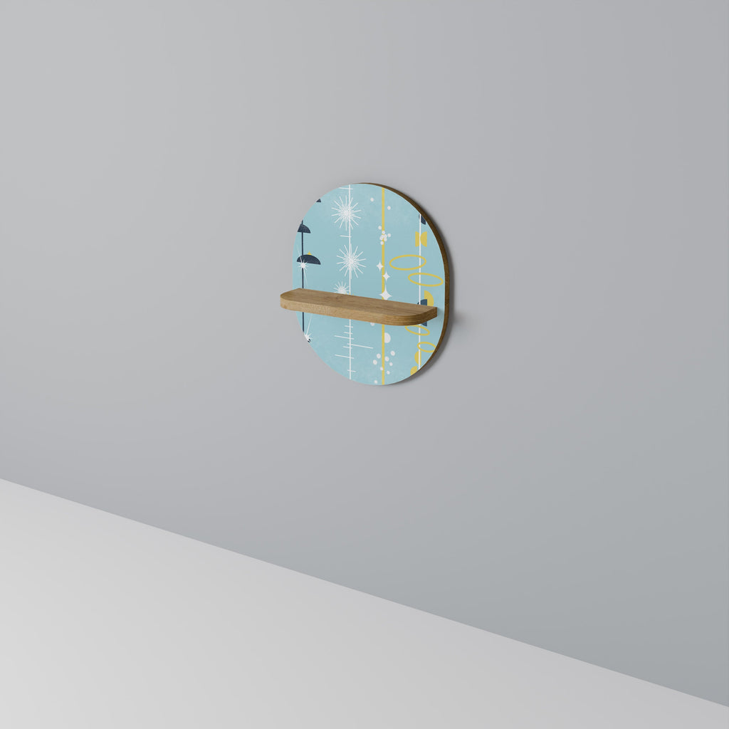 PATHS TO HAPPINESS Prateleira Oval Decorativa em Efeito Carvalho