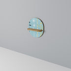 PATHS TO HAPPINESS Prateleira Oval Decorativa em Efeito Carvalho