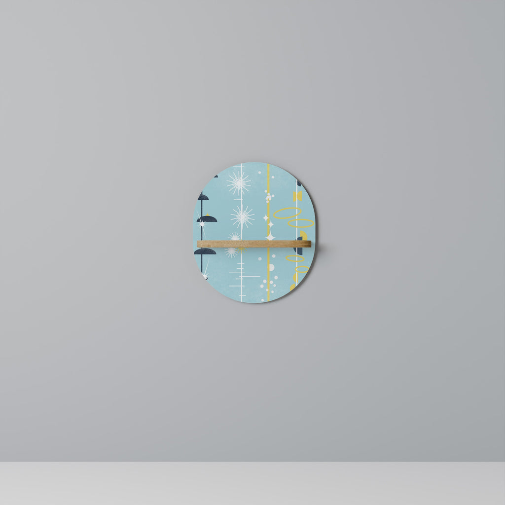 PATHS TO HAPPINESS Prateleira Oval Decorativa em Efeito Carvalho