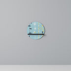 PATHS TO HAPPINESS Round Art Shelf In Black Finish