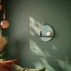 PATHS TO HAPPINESS Round Art Shelf In Black Finish