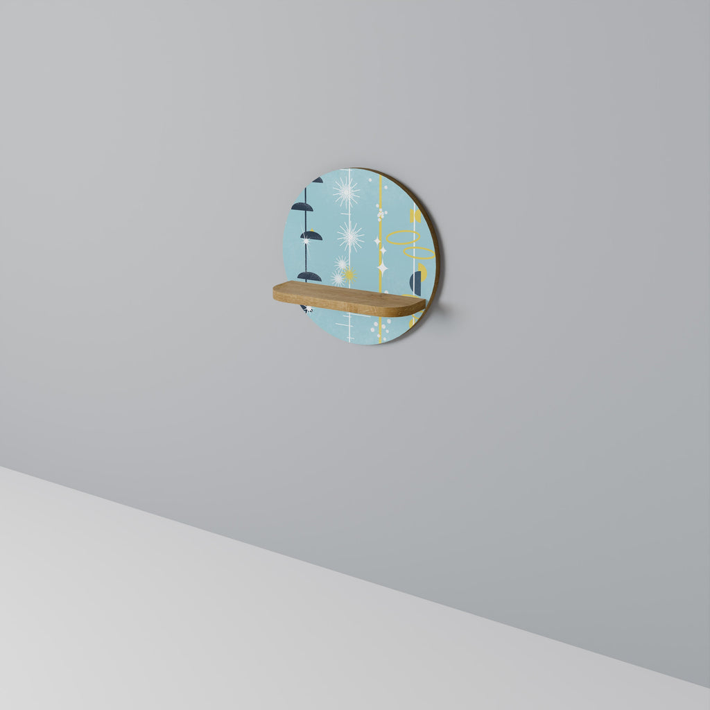 PATHS TO HAPPINESS Prateleira Redonda Decorativa em Efeito Carvalho