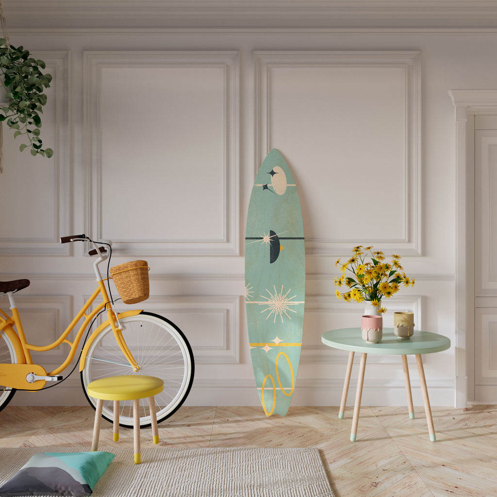 PATHS TO HAPPINESS Painel Decorativo Prancha de Surf