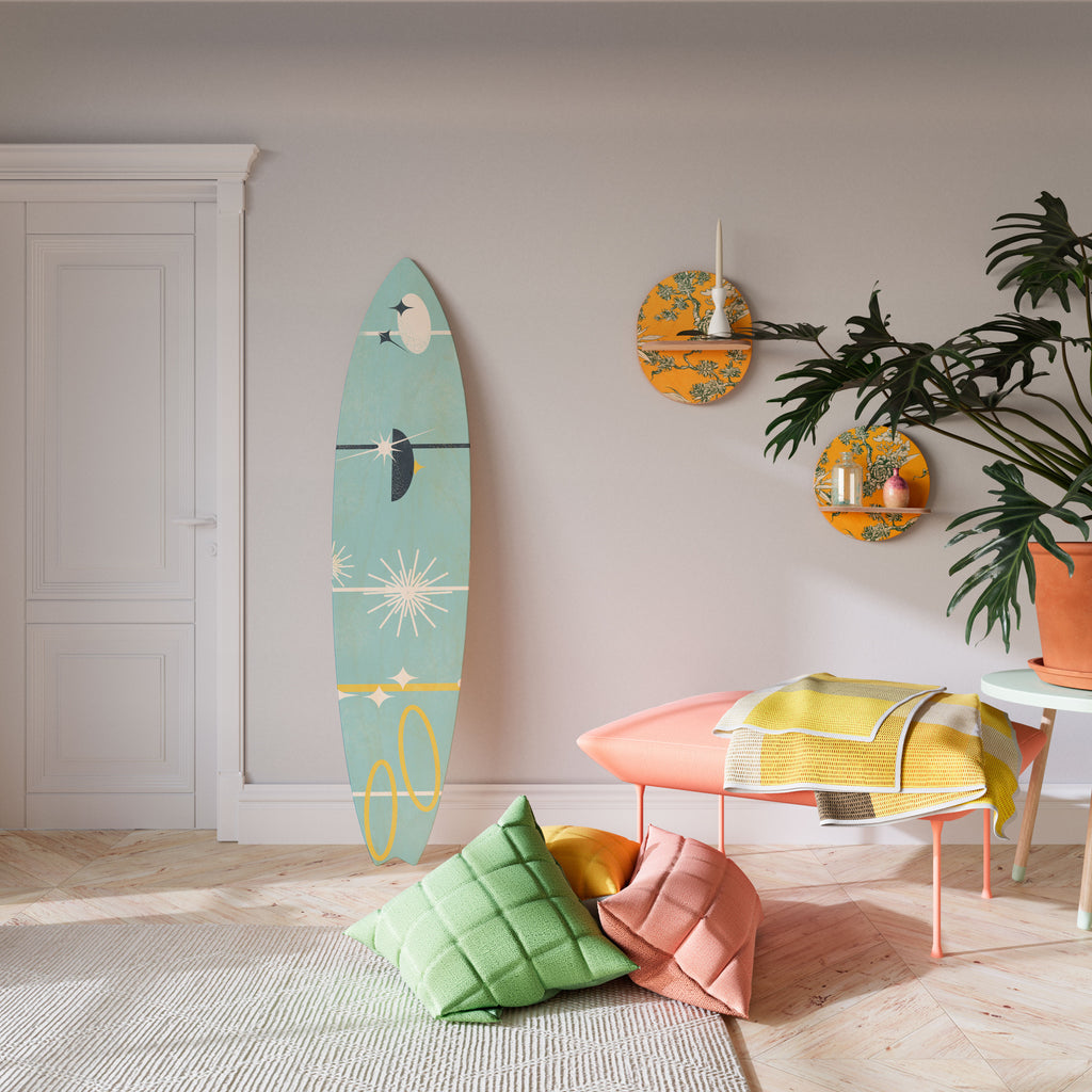 PATHS TO HAPPINESS Painel Decorativo Prancha de Surf
